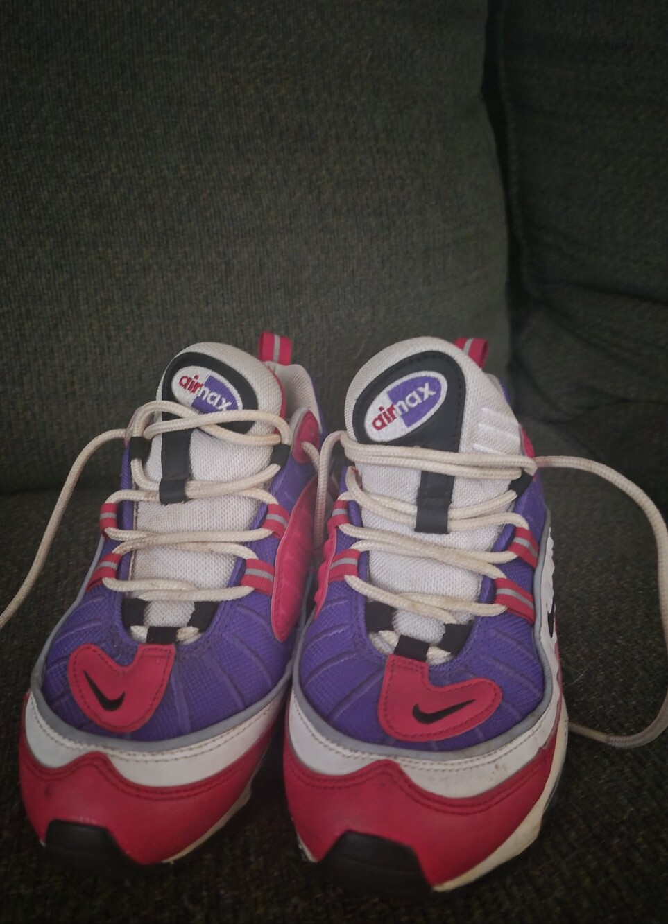 Nike Air Max 98 Raptors Psychic Purple Red Running Shoe Size 6 US